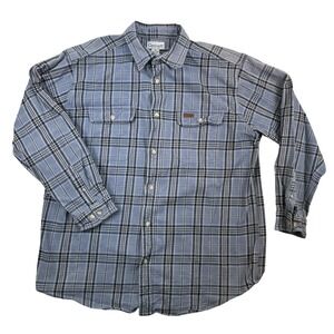 Carhartt Shirt Mens XL Plaid Flannel Button Up Heavy Duty Grunge Workwear